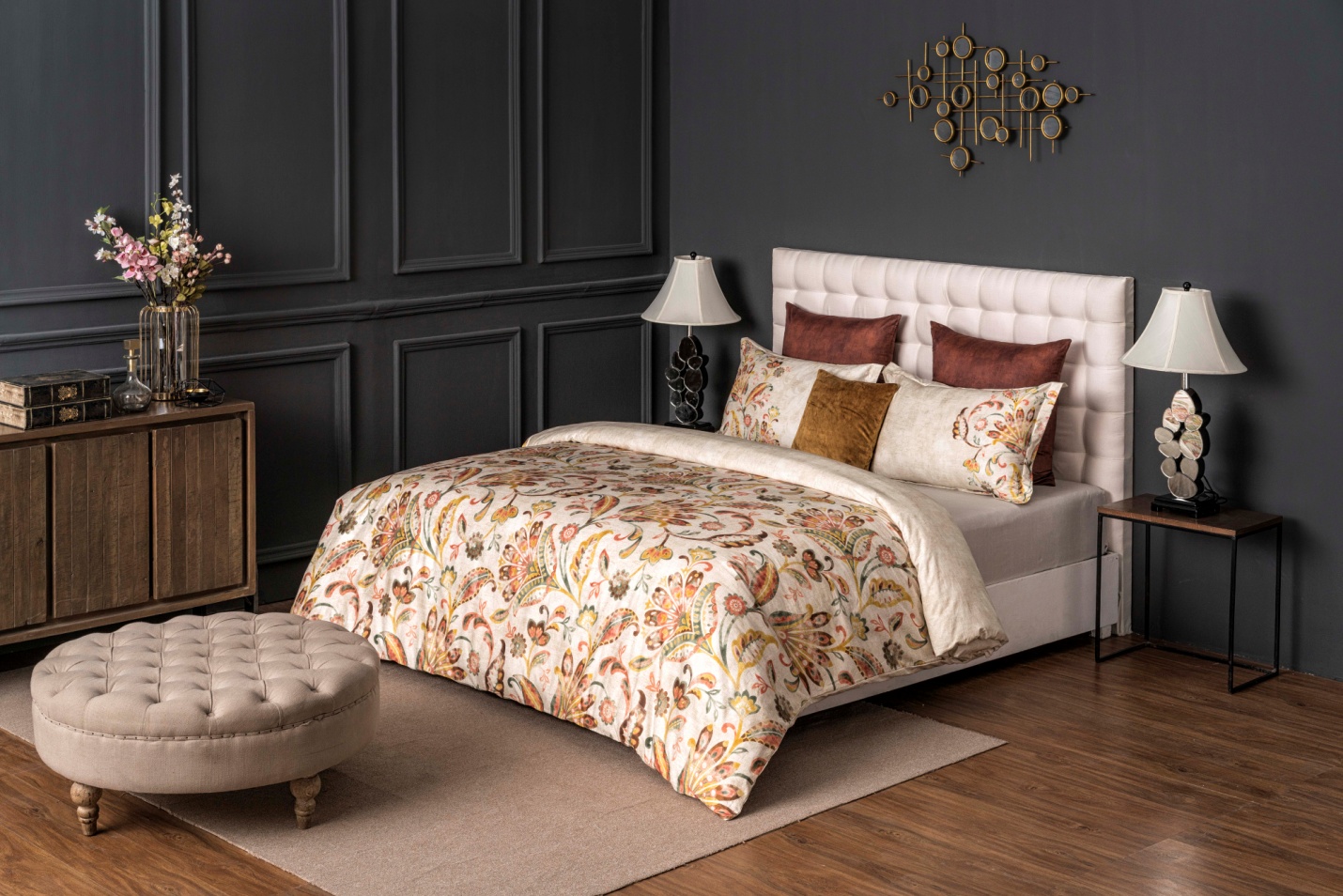 Bedding Set with Upholstered Headboards